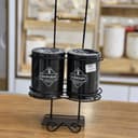 جا قاشقی لیمیتاک مدل تک و دو قلو چاپدار دسته چوبی اسکاچ دارکد 1670