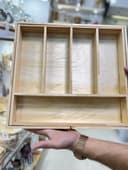 جا قاشقی چوبی چندبخشی مدل کشویی | نظمدهنده کشوی آشپزخانه کد 1656